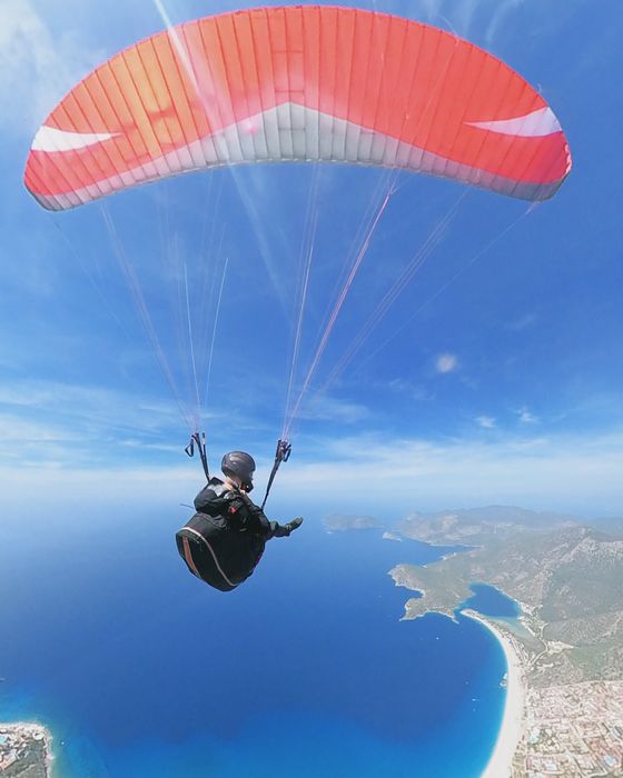 Paragliding above the coast
